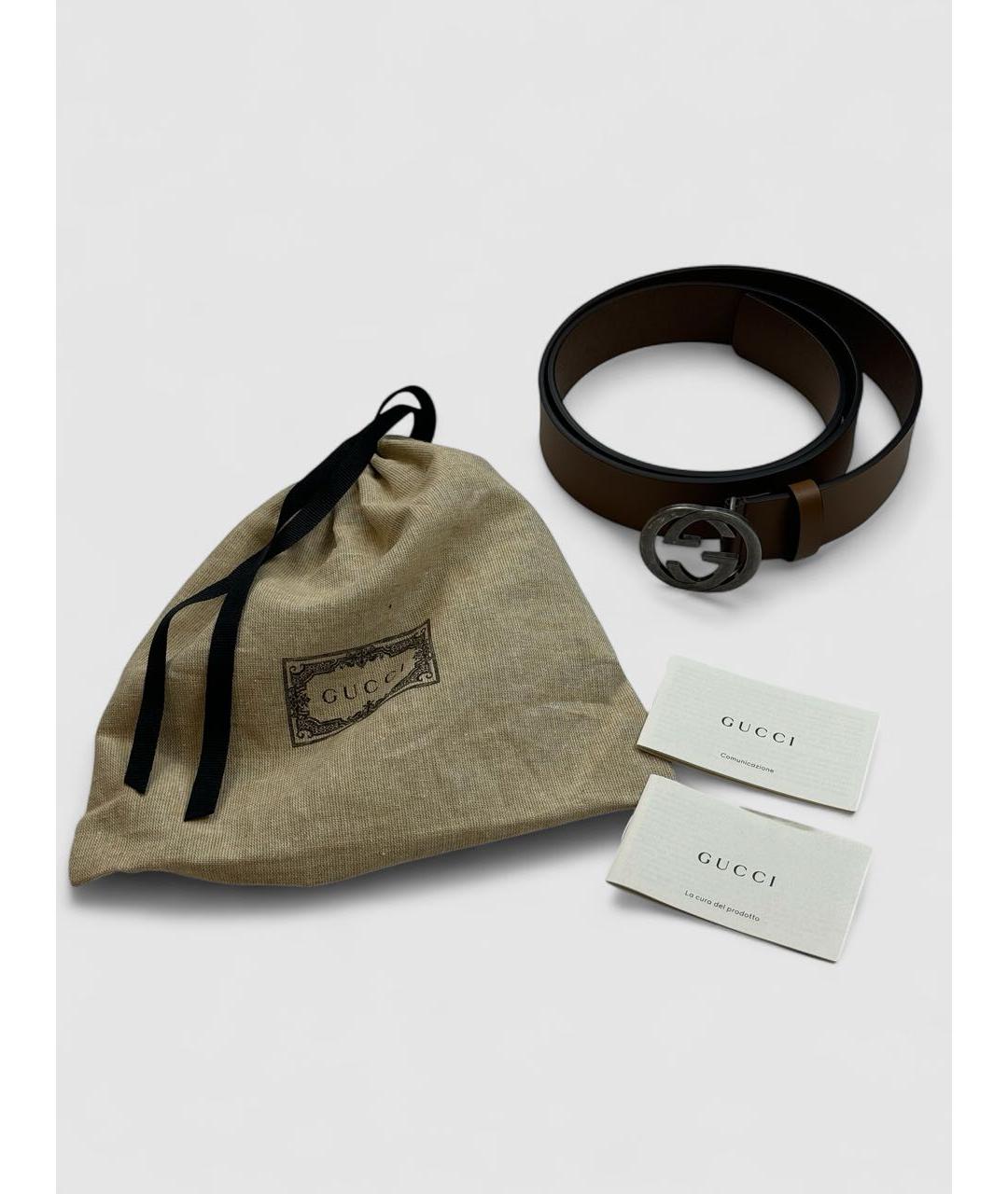 GUCCI Коричневый кожаный ремень, фото 2