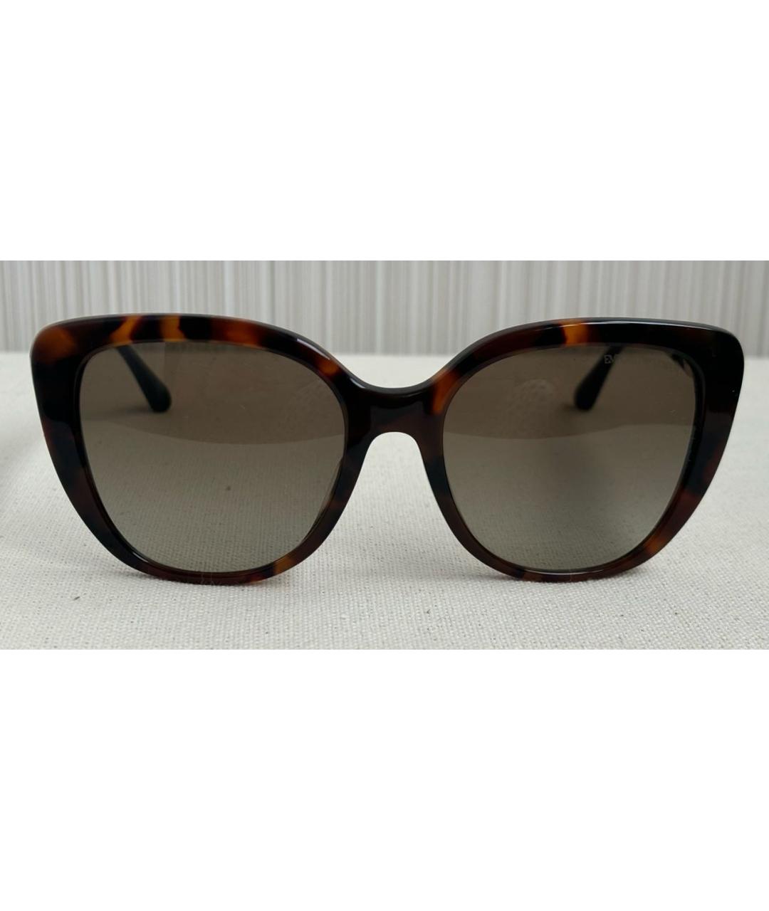 EMPORIO ARMANI Коричневые пластиковые солнцезащитные очки, фото 4