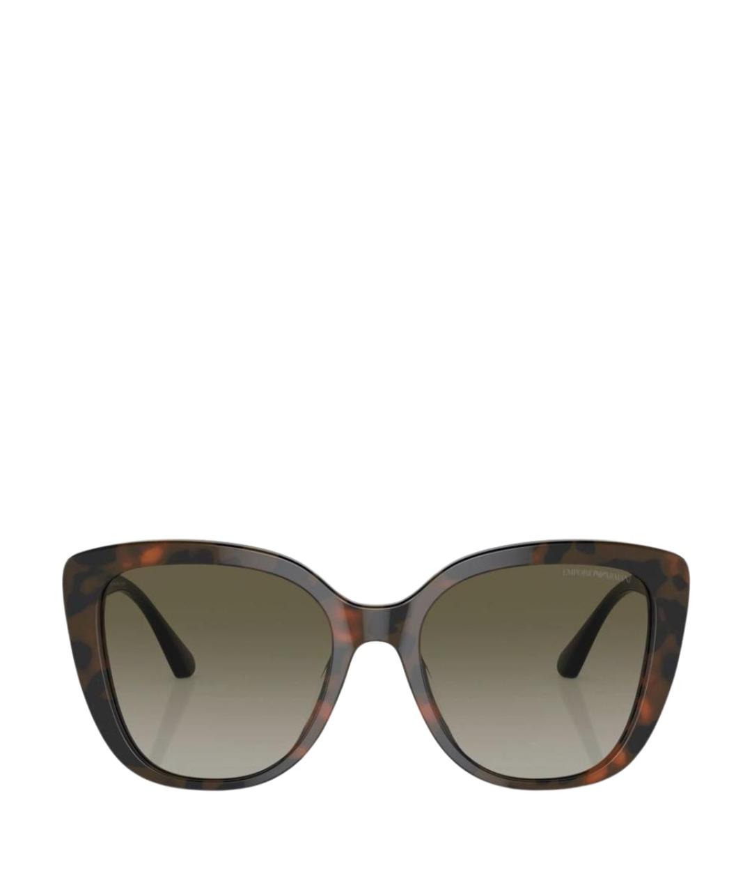 EMPORIO ARMANI Коричневые пластиковые солнцезащитные очки, фото 1