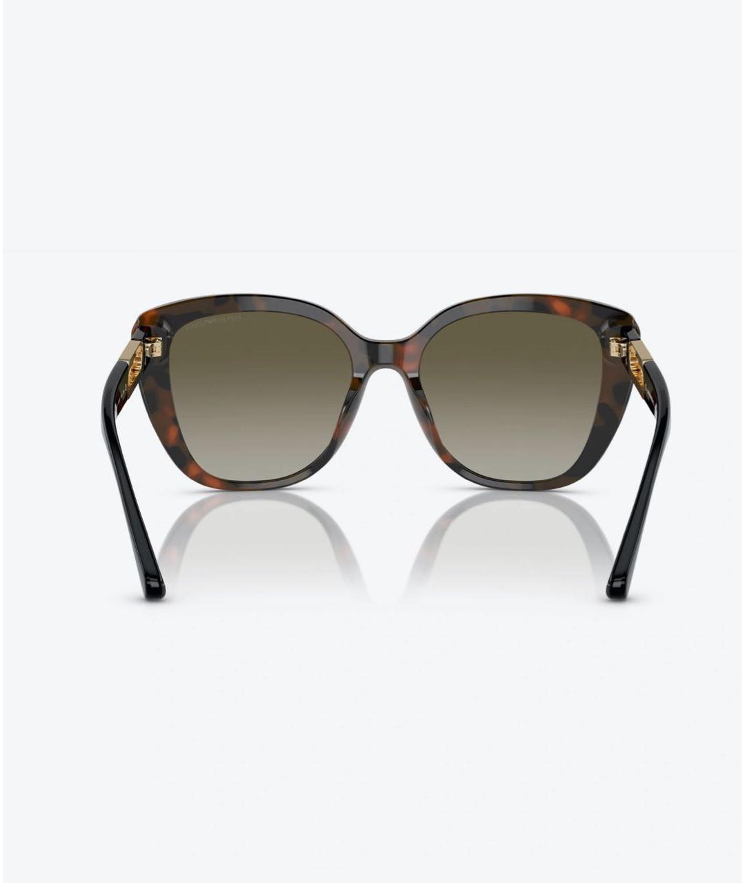 EMPORIO ARMANI Коричневые пластиковые солнцезащитные очки, фото 3