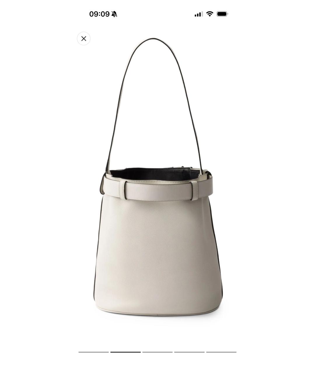 PRADA Белая кожаная сумка тоут, фото 2