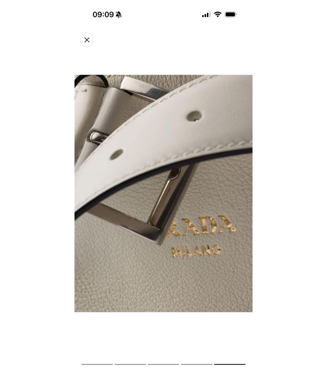 PRADA Белая кожаная сумка тоут, фото 5