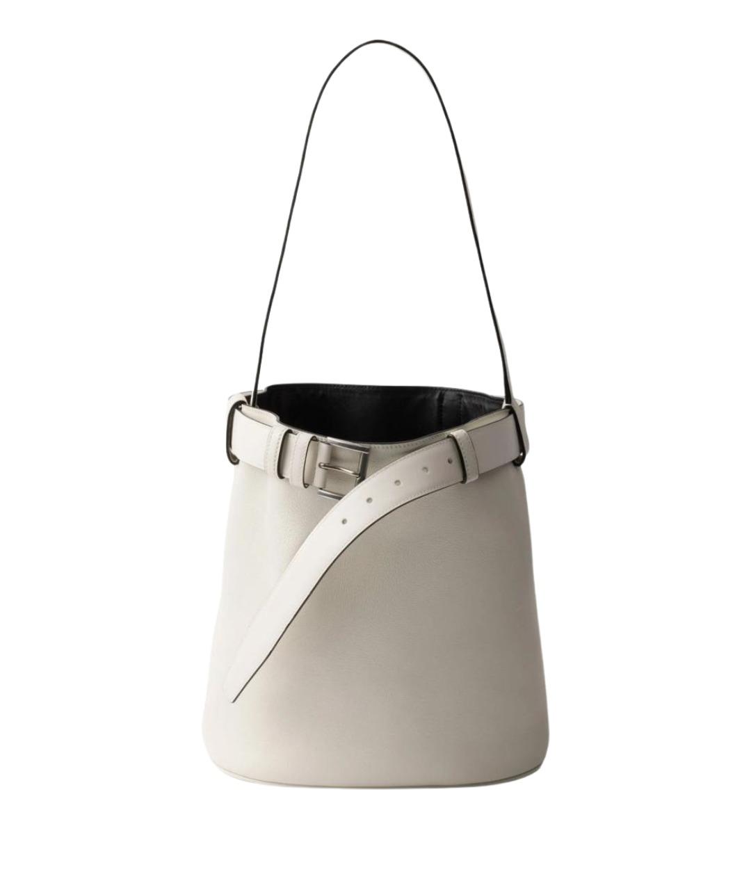 PRADA Белая кожаная сумка тоут, фото 1