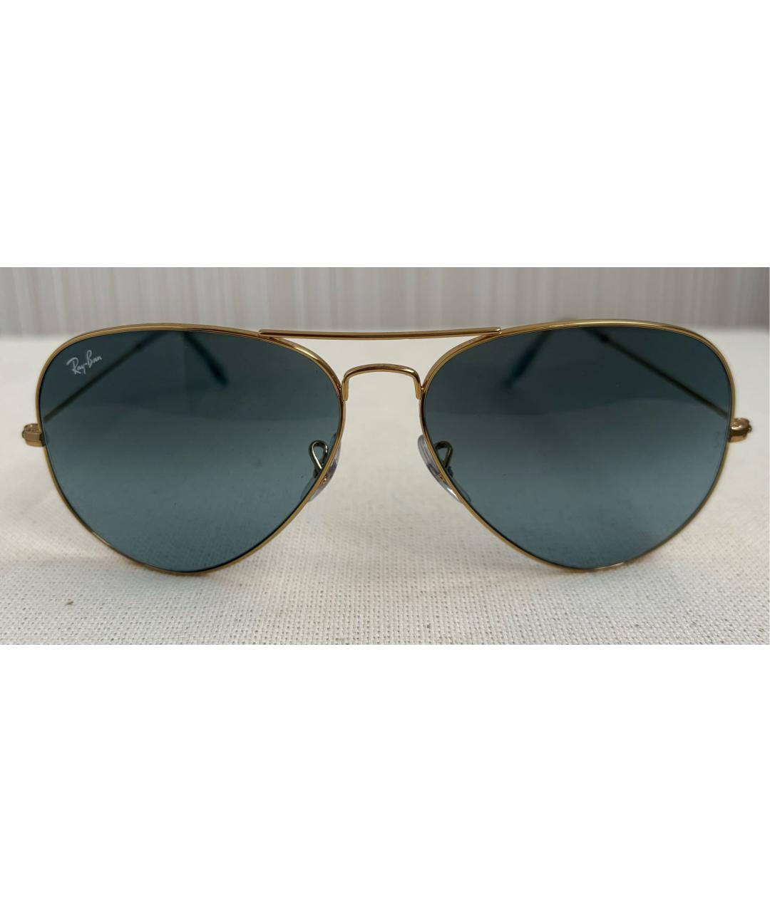 RAY BAN Голубые металлические солнцезащитные очки, фото 4