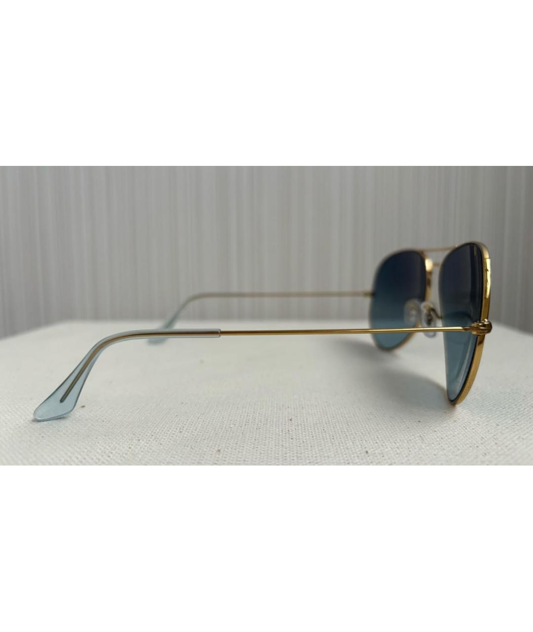 RAY BAN Голубые металлические солнцезащитные очки, фото 5