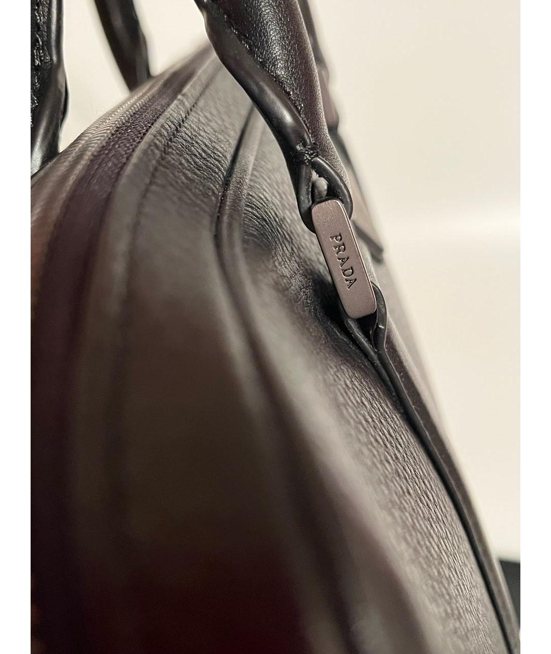 PRADA Черный кожаный портфель, фото 8