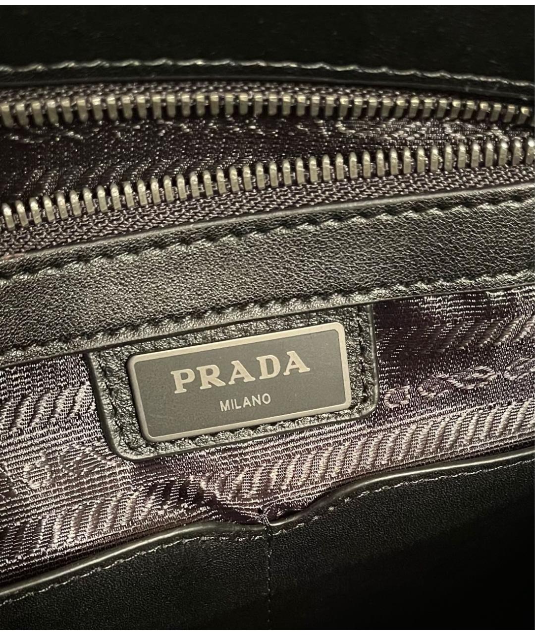 PRADA Черный кожаный портфель, фото 6