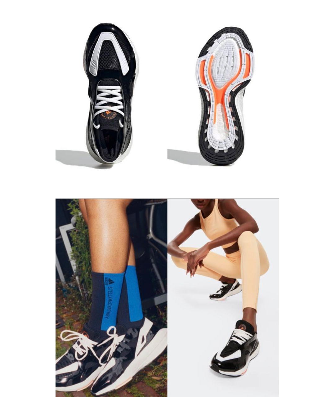 ADIDAS BY STELLA MCCARTNEY Черные текстильные кроссовки, фото 2