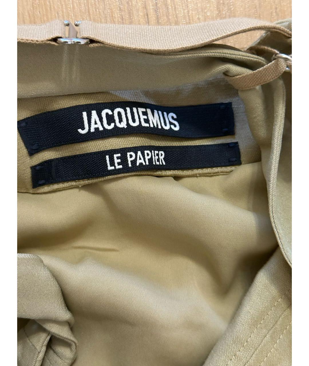 JACQUEMUS Хаки вискозное коктейльное платье, фото 4