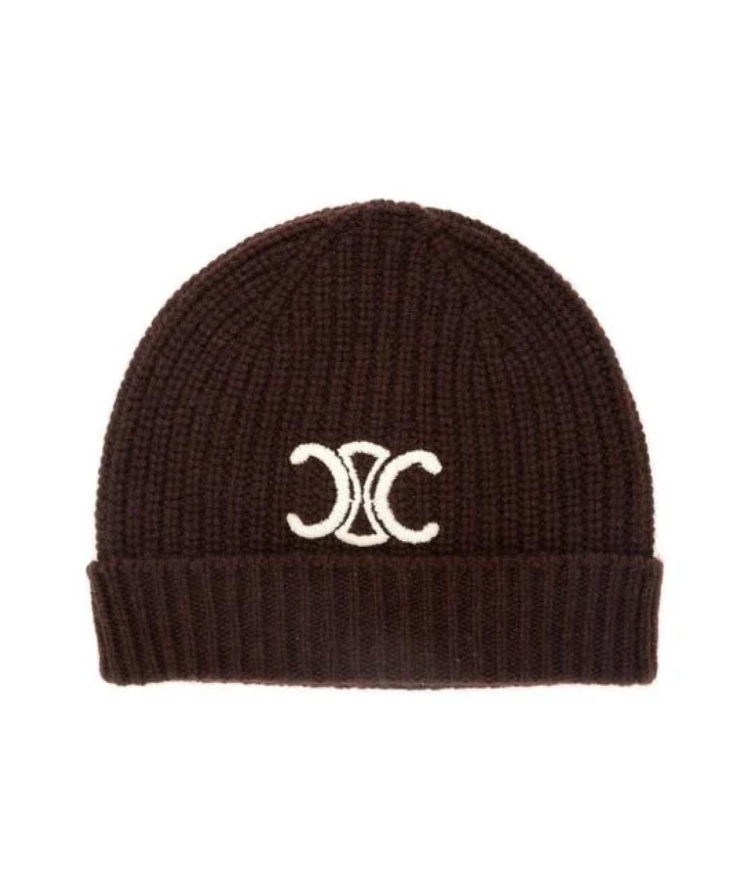 CELINE Коричневая шапка, фото 1
