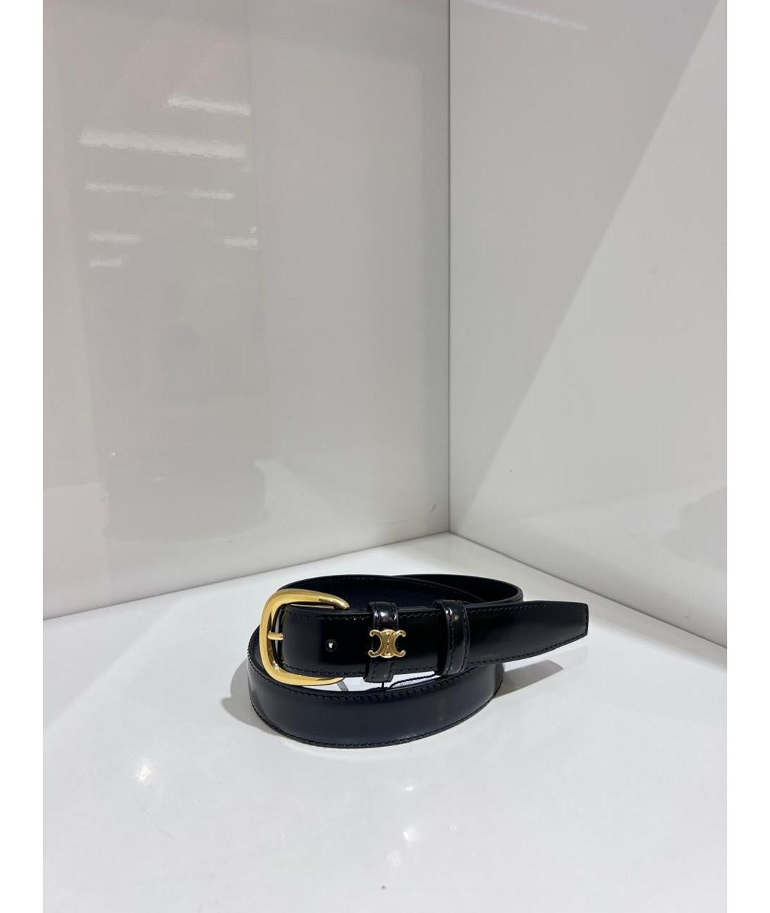 CELINE Черный кожаный ремень, фото 3