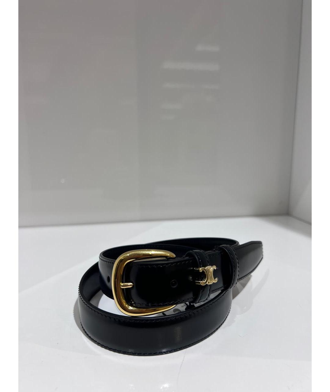 CELINE Черный кожаный ремень, фото 2