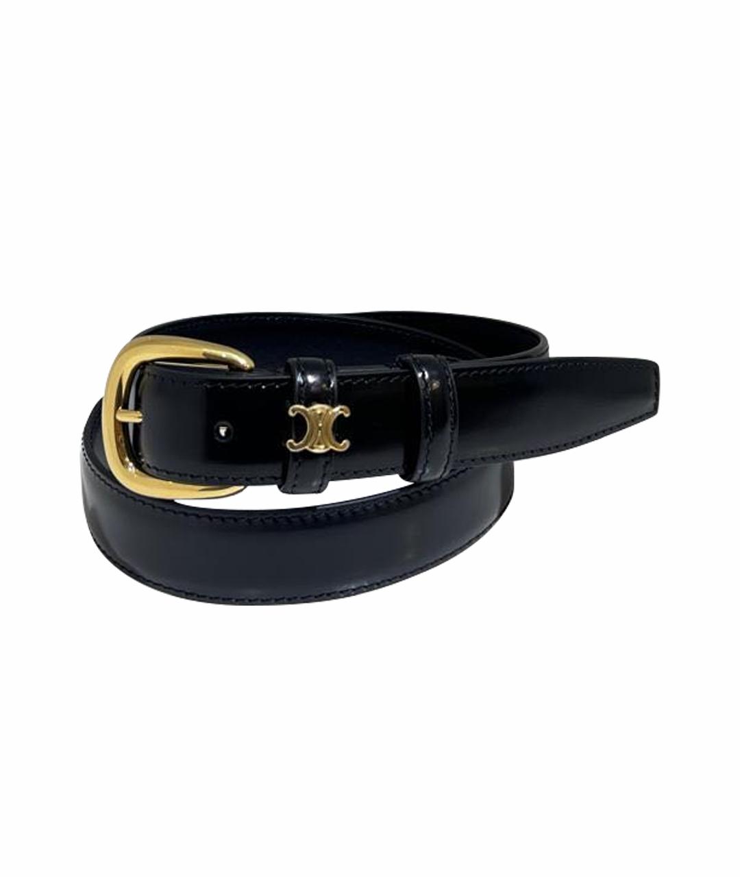 CELINE Черный кожаный ремень, фото 1
