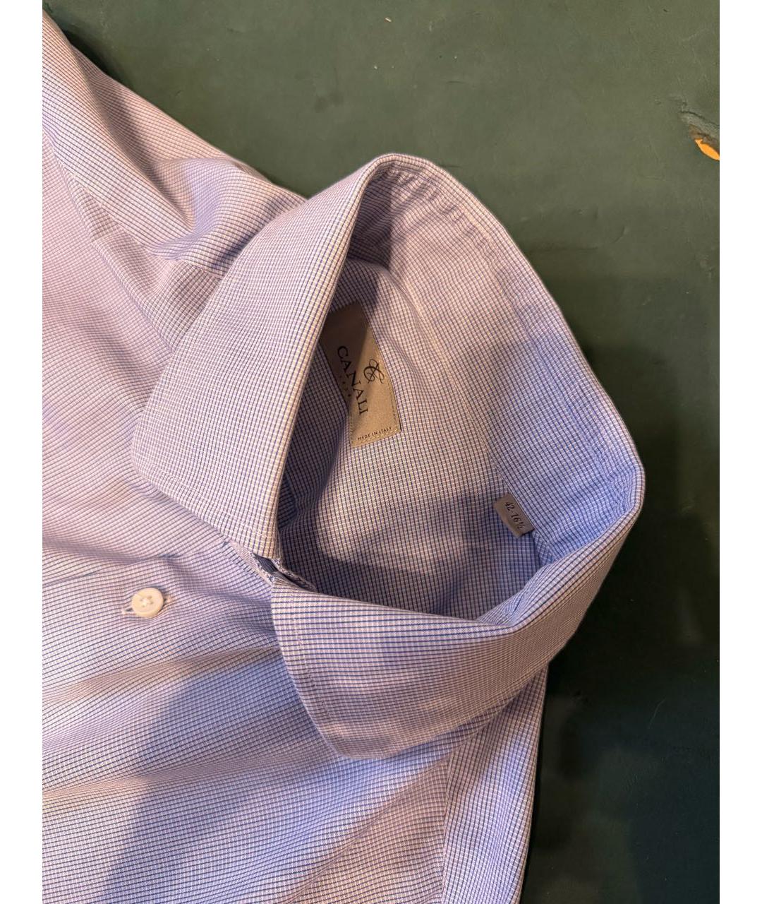 CANALI Голубая хлопковая классическая рубашка, фото 3