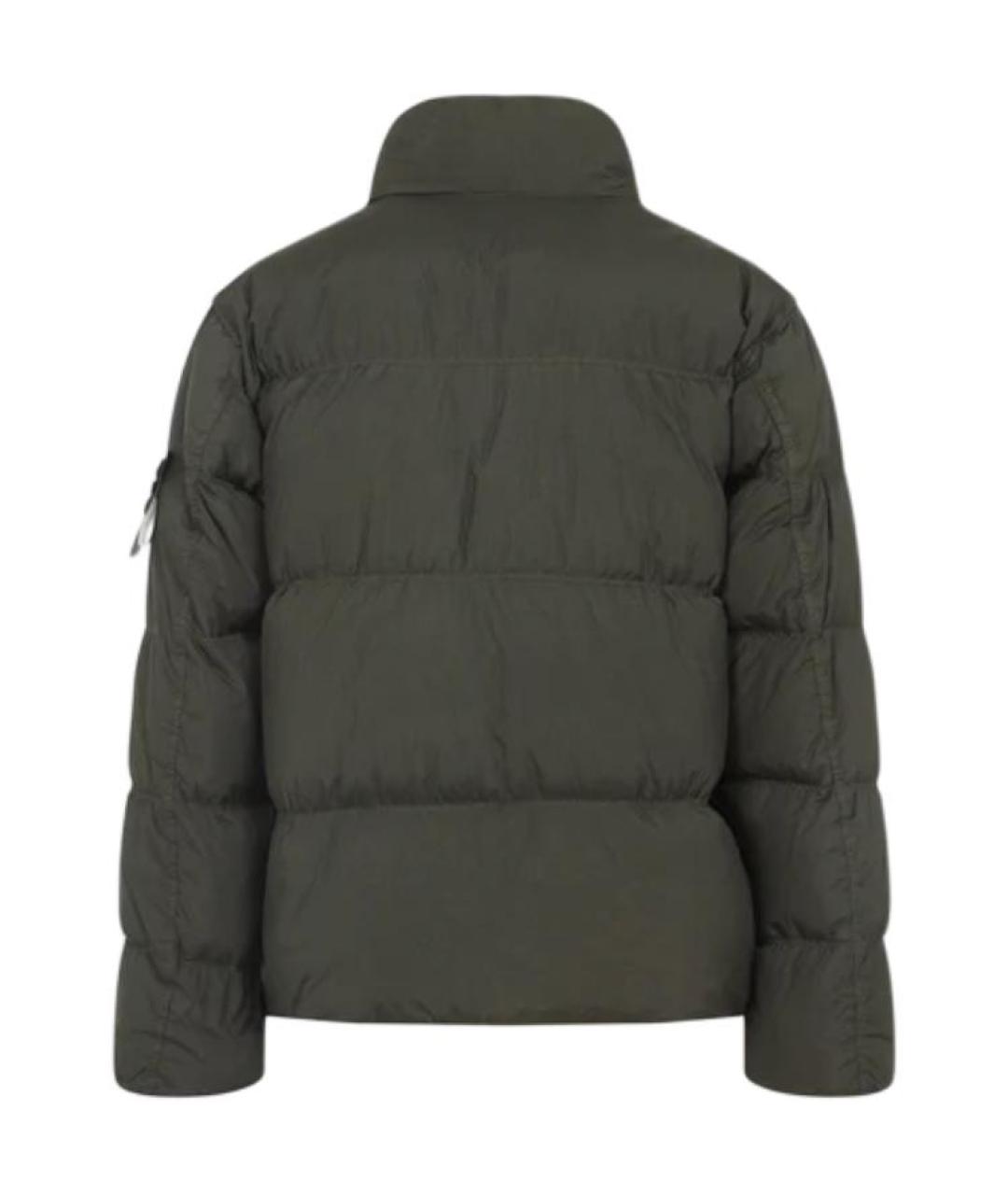 STONE ISLAND Зеленый полиамидовый пуховик, фото 2