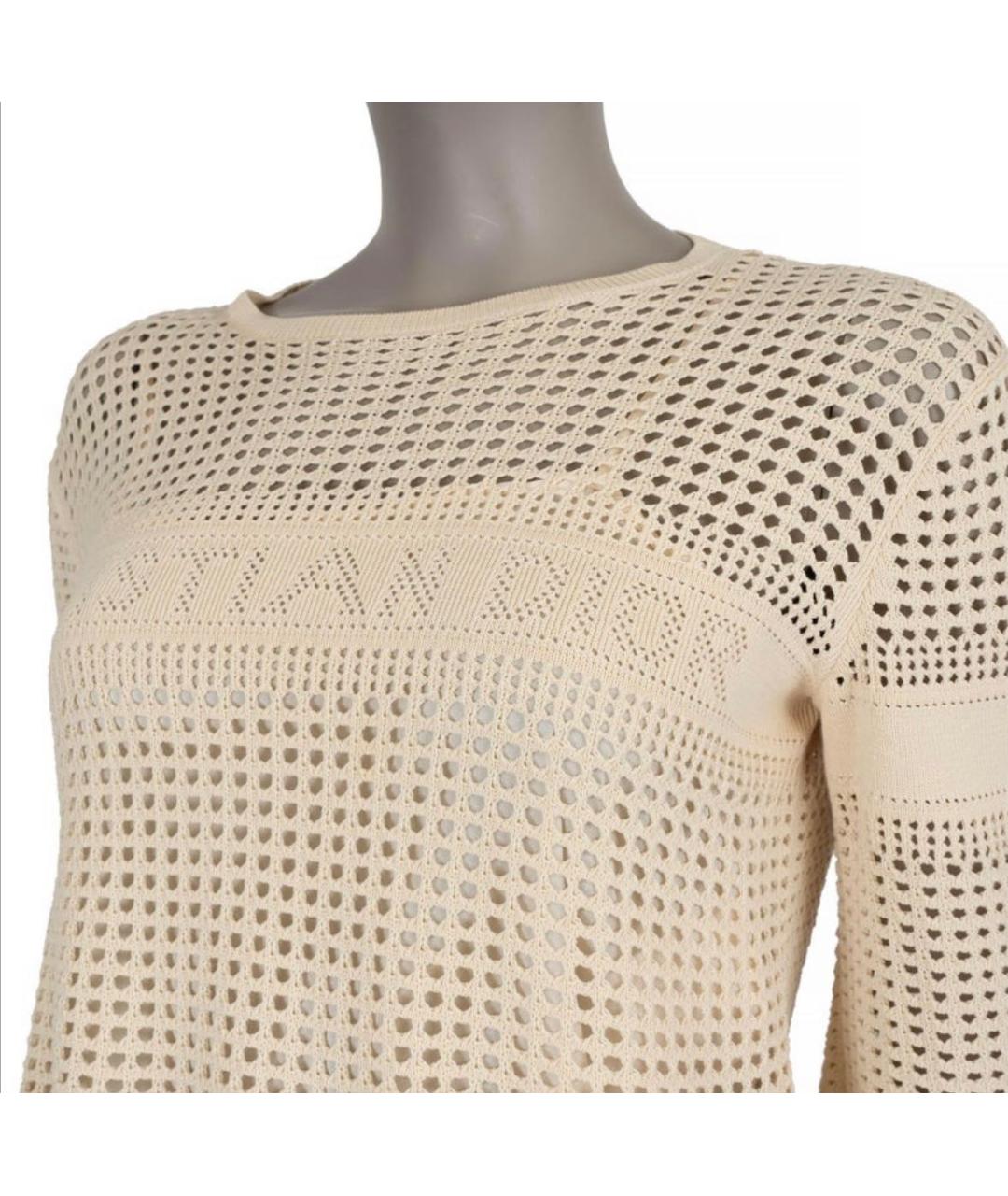 CHRISTIAN DIOR Бежевый хлопковый джемпер / свитер, фото 4