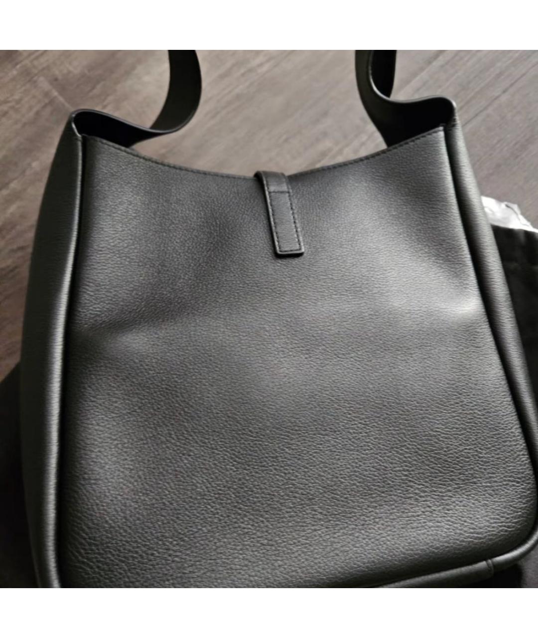 SAINT LAURENT Черная кожаная сумка через плечо, фото 3