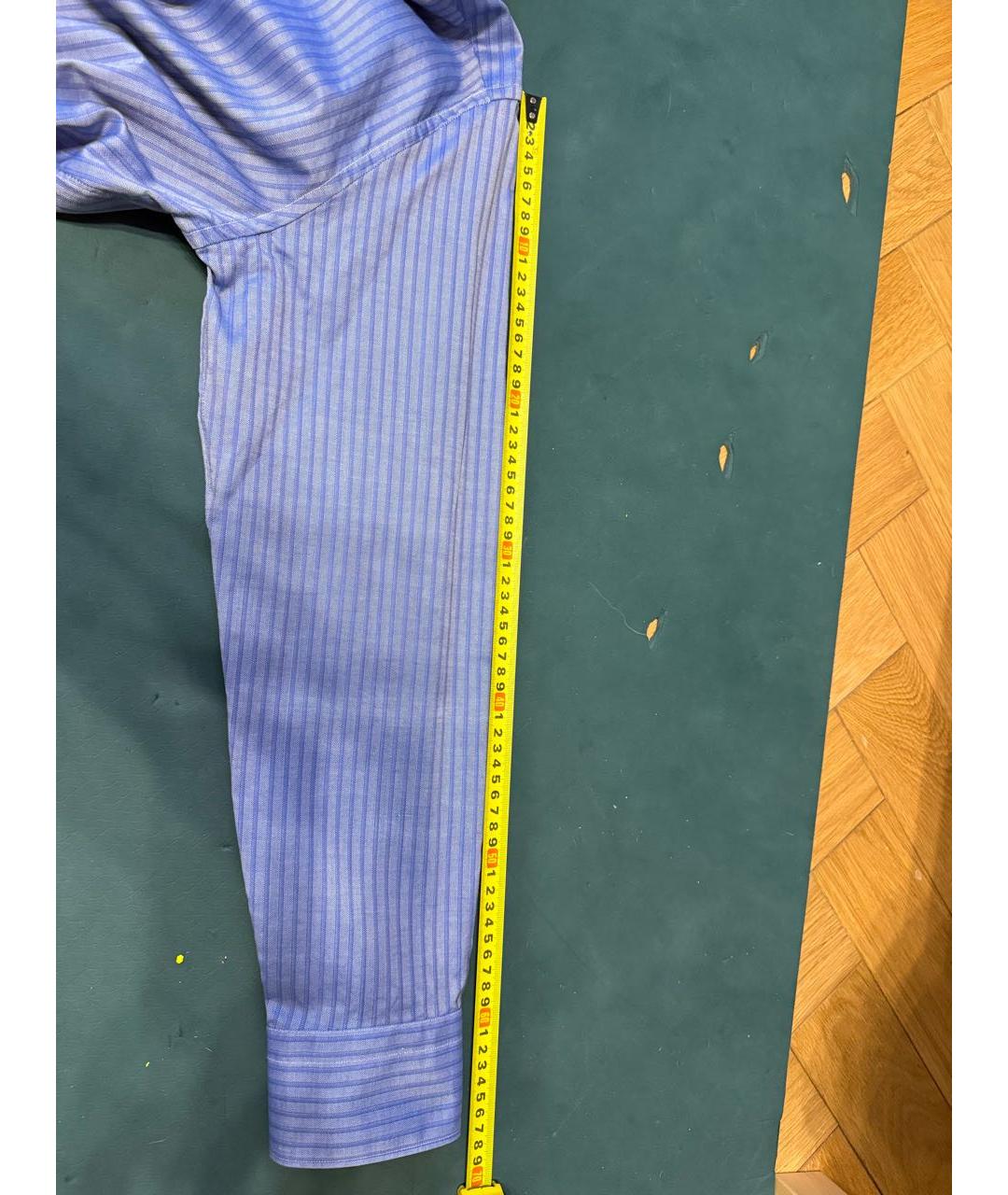 ERMENEGILDO ZEGNA XXX Синяя хлопковая классическая рубашка, фото 8