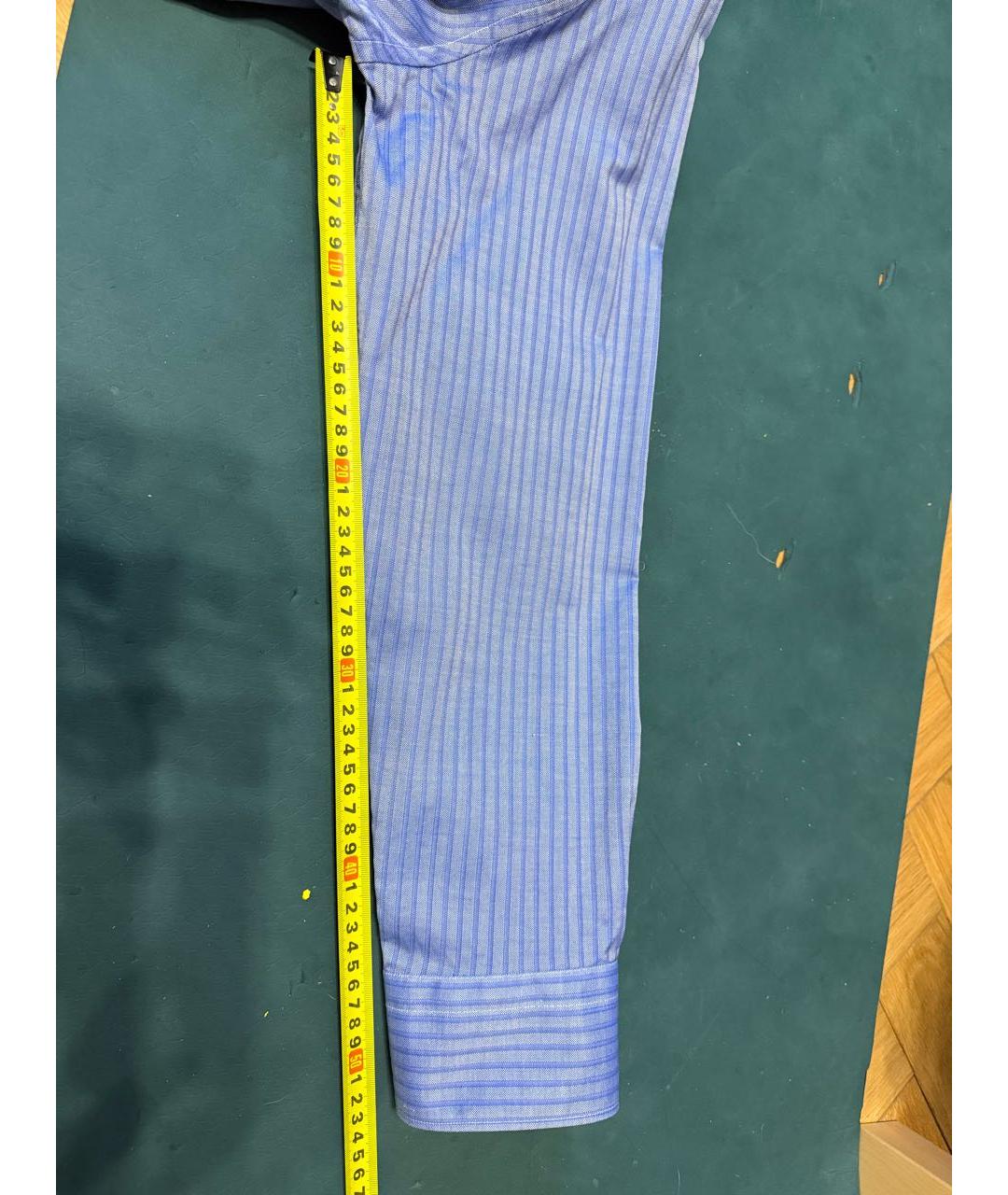 ERMENEGILDO ZEGNA XXX Синяя хлопковая классическая рубашка, фото 7