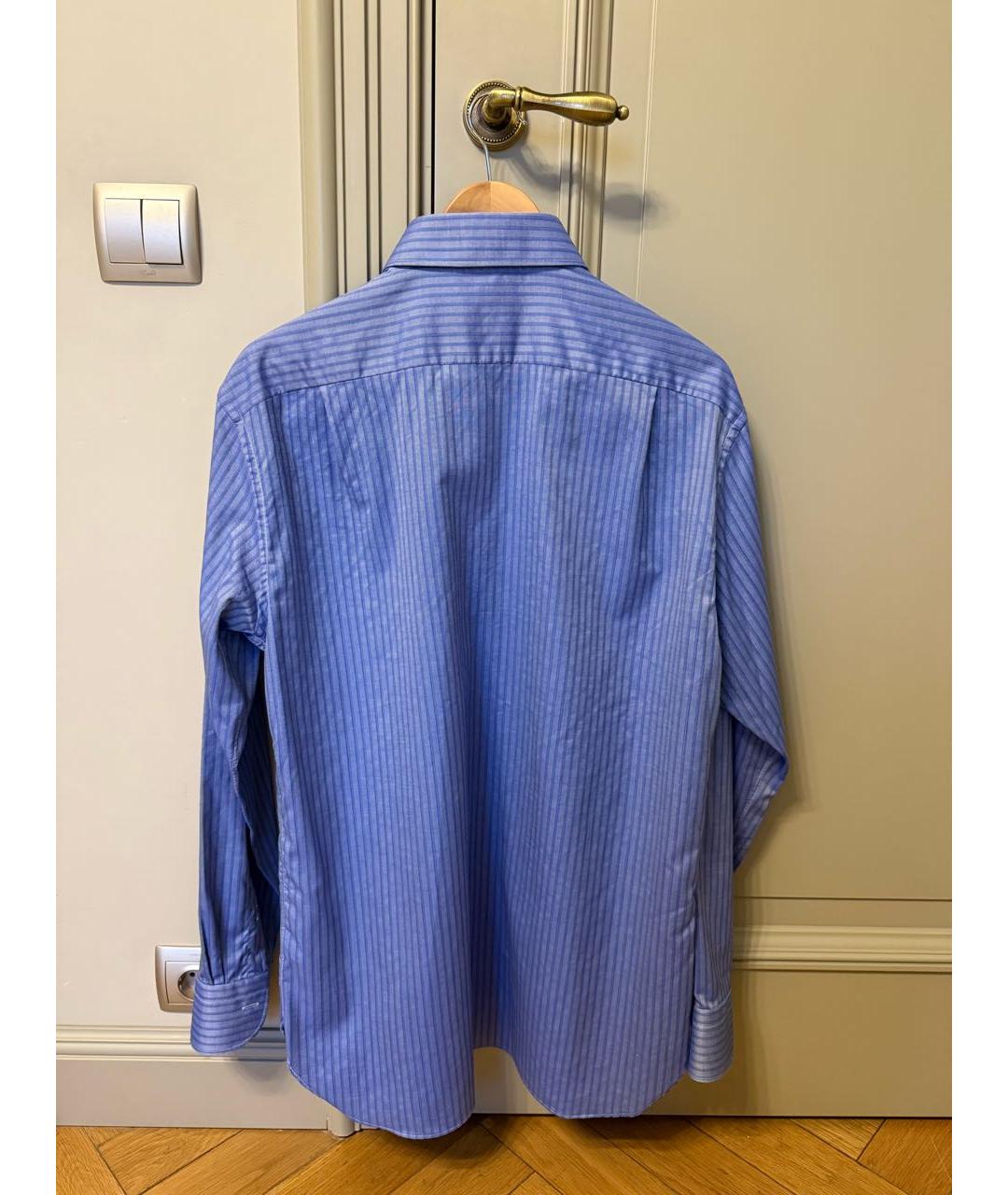 ERMENEGILDO ZEGNA XXX Синяя хлопковая классическая рубашка, фото 2