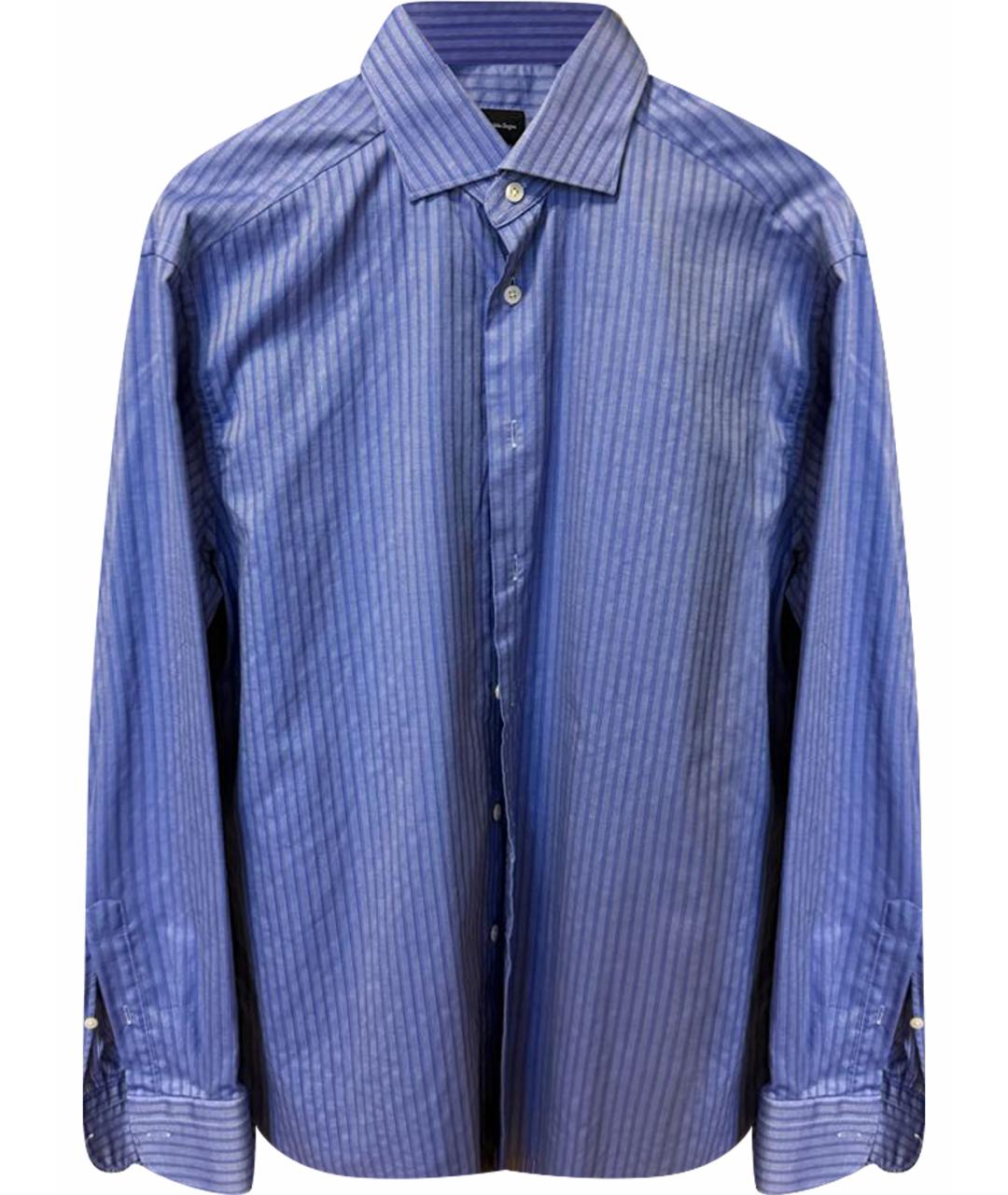ERMENEGILDO ZEGNA XXX Синяя хлопковая классическая рубашка, фото 1