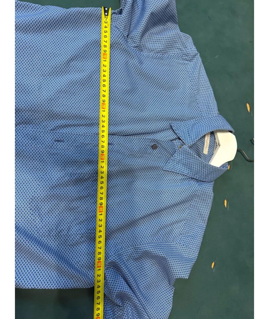 ERMENEGILDO ZEGNA XXX Темно-синяя хлопковая классическая рубашка, фото 5