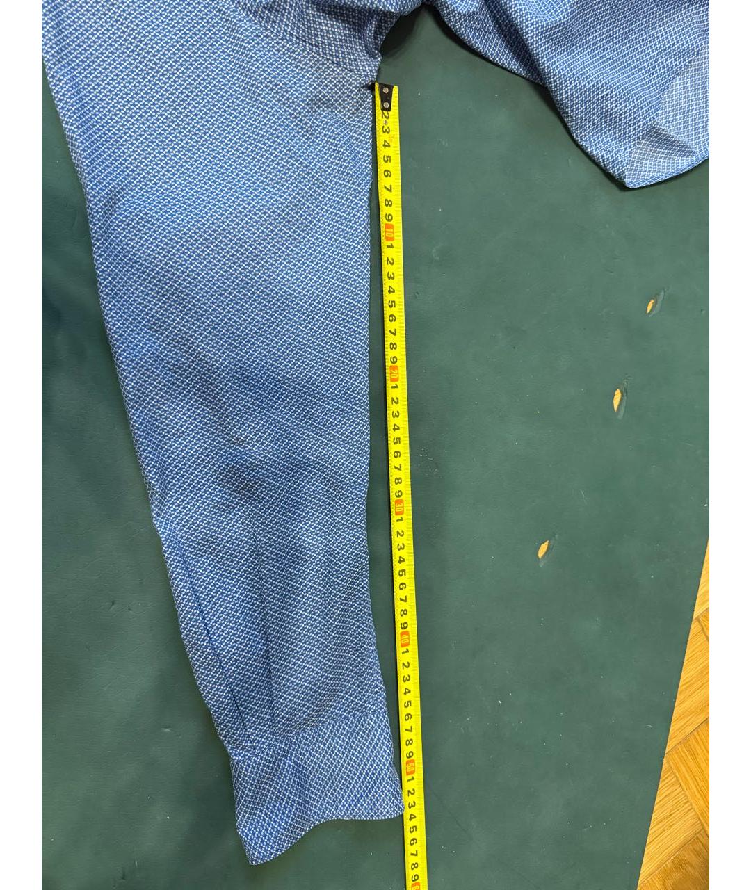 ERMENEGILDO ZEGNA XXX Темно-синяя хлопковая классическая рубашка, фото 7