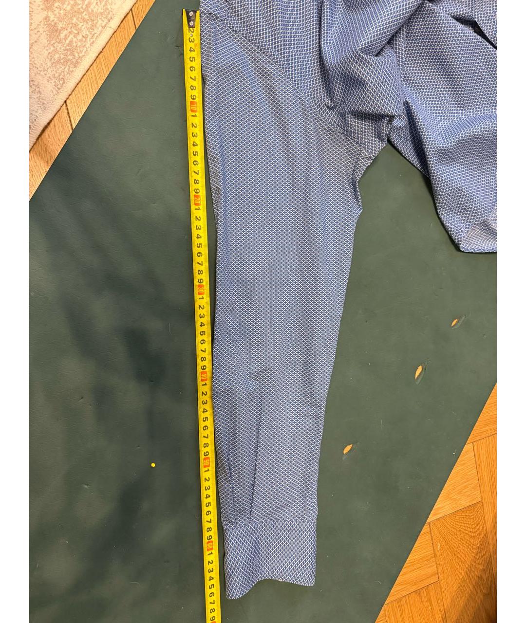 ERMENEGILDO ZEGNA XXX Темно-синяя хлопковая классическая рубашка, фото 8