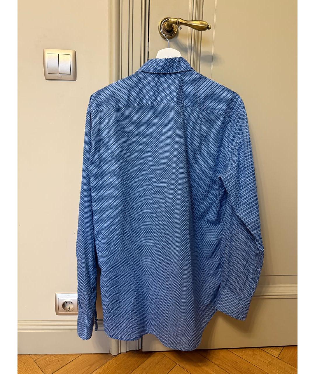 ERMENEGILDO ZEGNA XXX Темно-синяя хлопковая классическая рубашка, фото 2