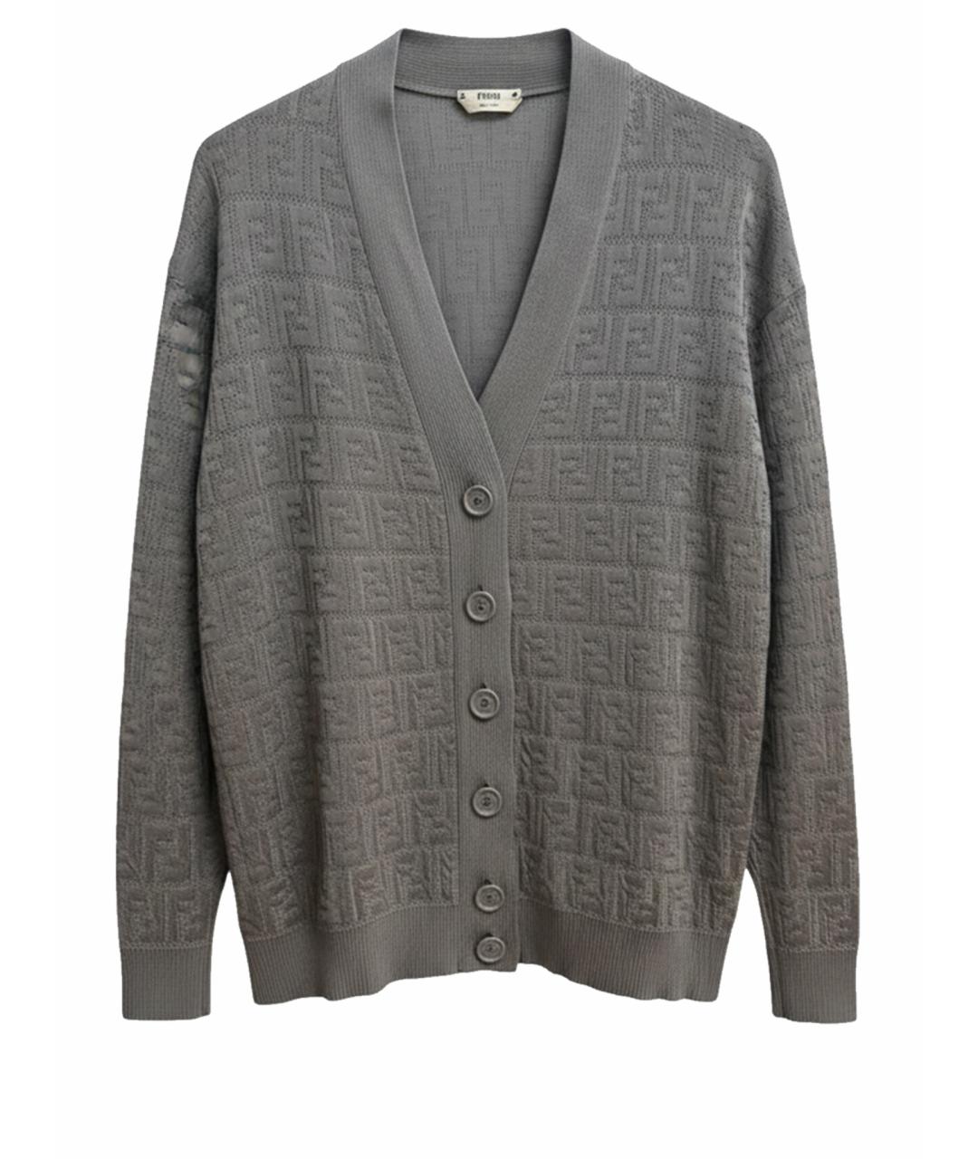 FENDI Серый хлопковый кардиган, фото 1