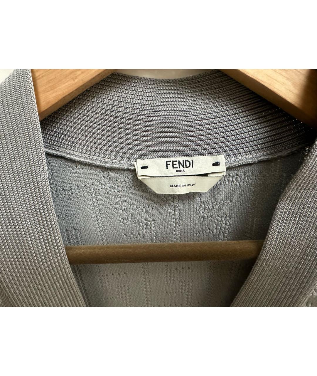 FENDI Серый хлопковый кардиган, фото 3