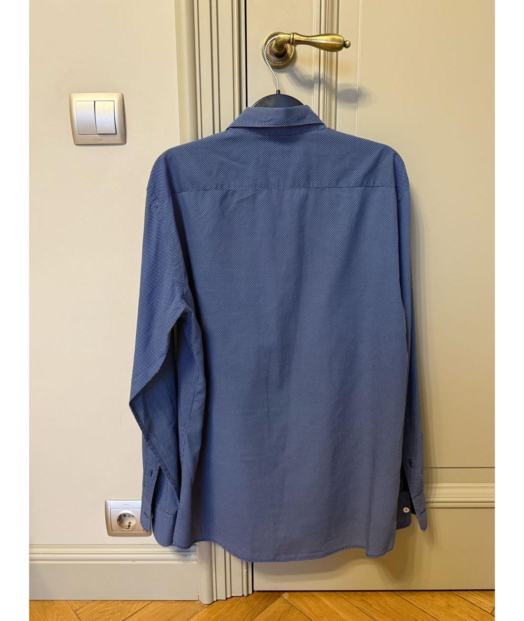 ERMENEGILDO ZEGNA XXX Темно-синяя хлопковая классическая рубашка, фото 2