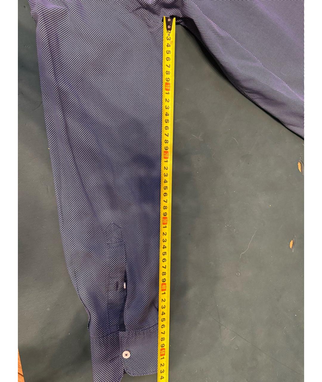 ERMENEGILDO ZEGNA XXX Темно-синяя хлопковая классическая рубашка, фото 6