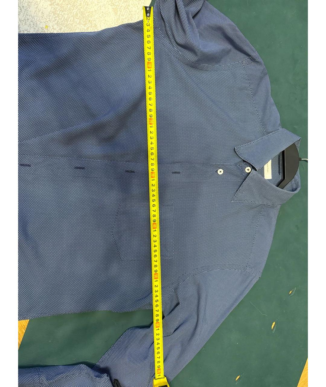 ERMENEGILDO ZEGNA XXX Темно-синяя хлопковая классическая рубашка, фото 5