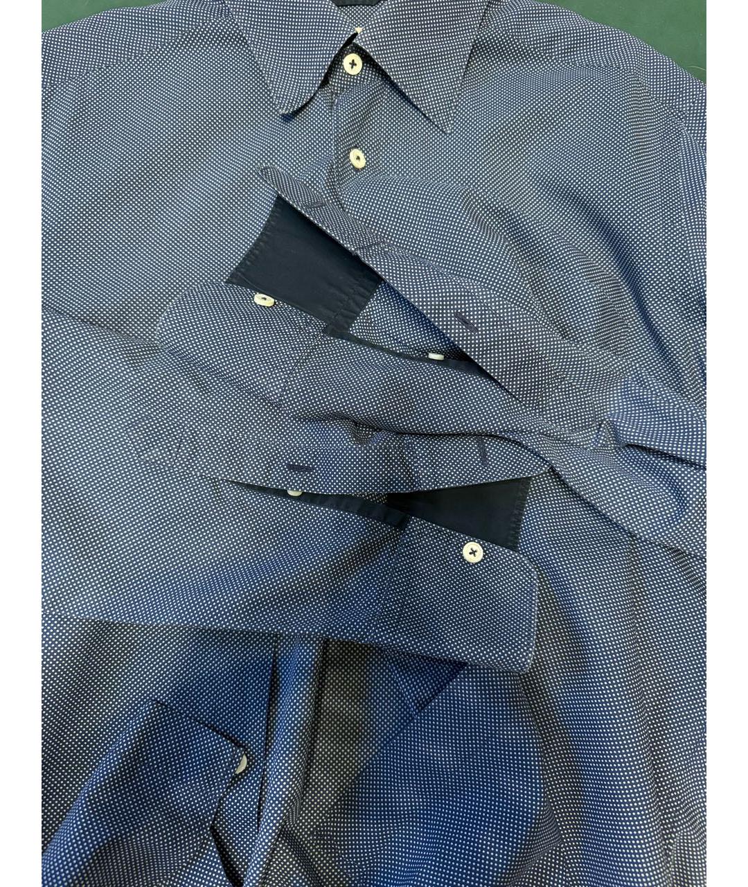 ERMENEGILDO ZEGNA XXX Темно-синяя хлопковая классическая рубашка, фото 4