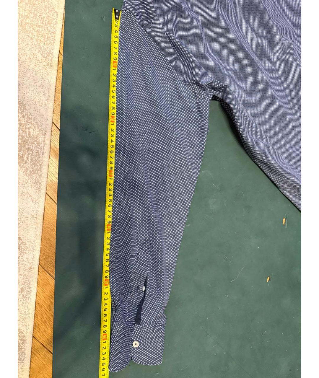 ERMENEGILDO ZEGNA XXX Темно-синяя хлопковая классическая рубашка, фото 7