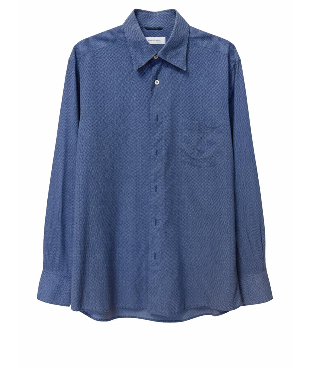 ERMENEGILDO ZEGNA XXX Темно-синяя хлопковая классическая рубашка, фото 1