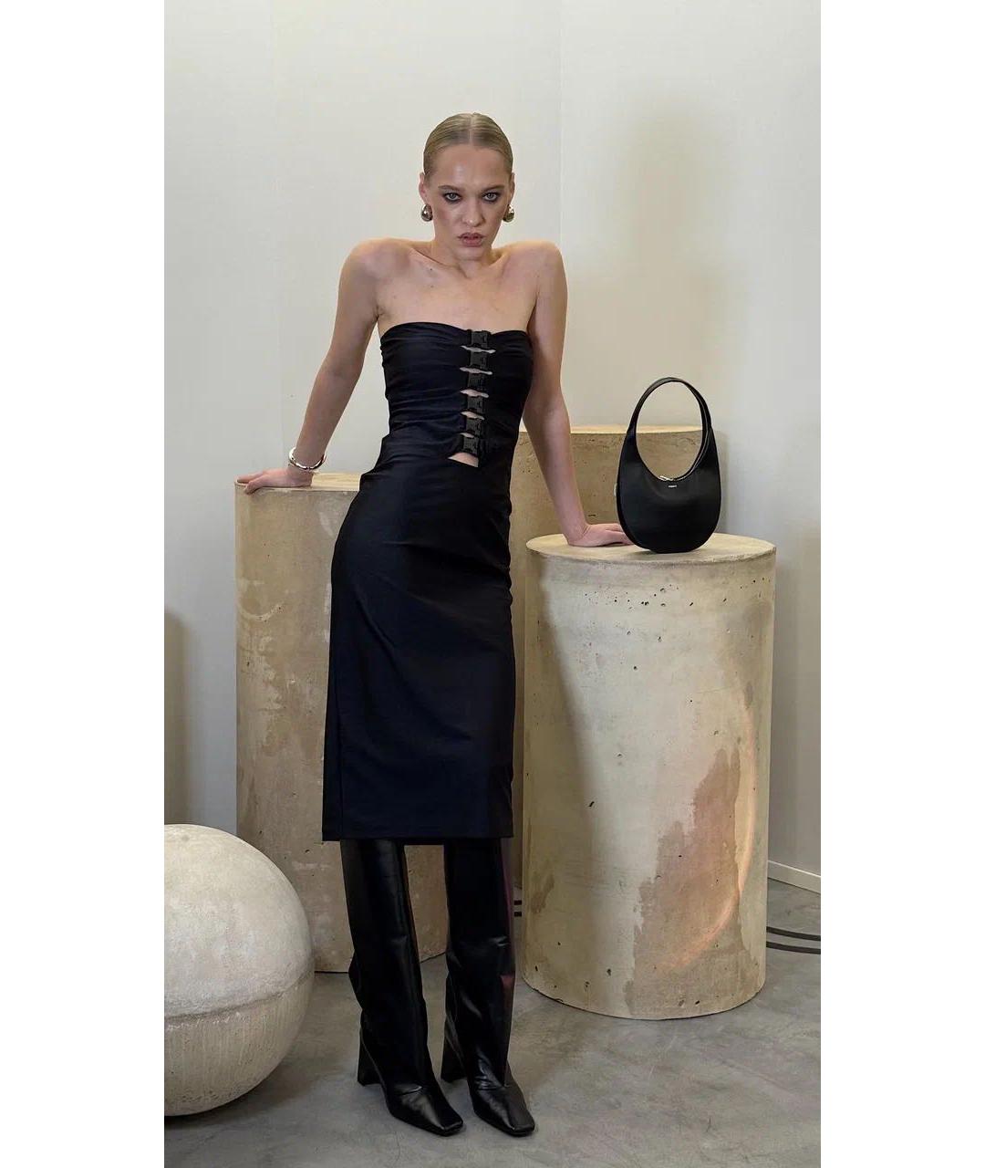 COPERNI Черное полиамидовое коктейльное платье, фото 2