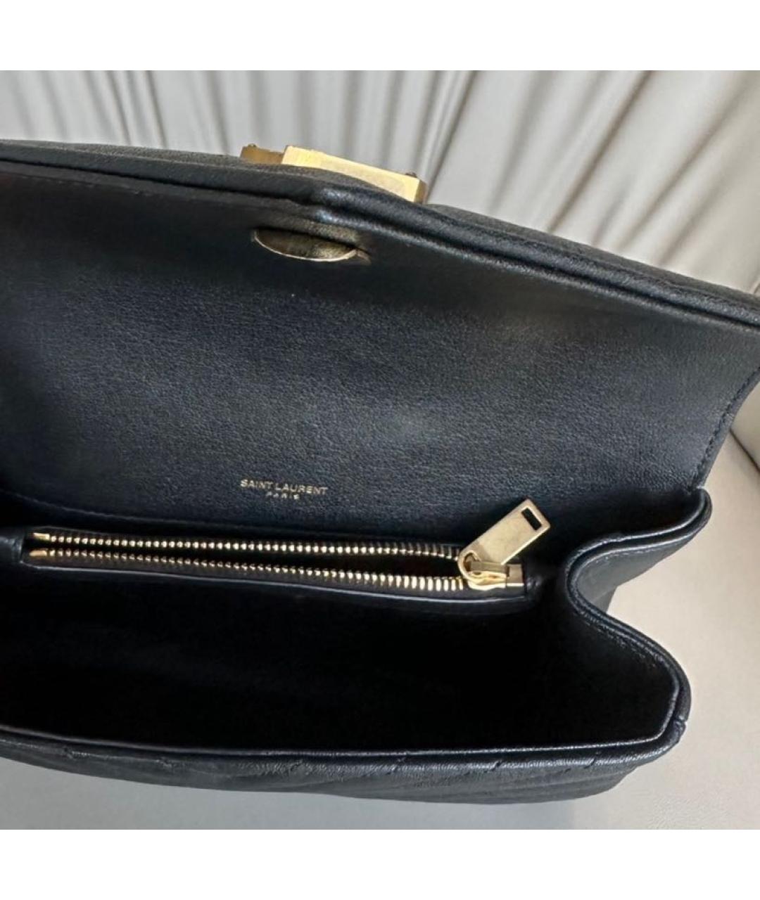 SAINT LAURENT Черная кожаная сумка через плечо, фото 4