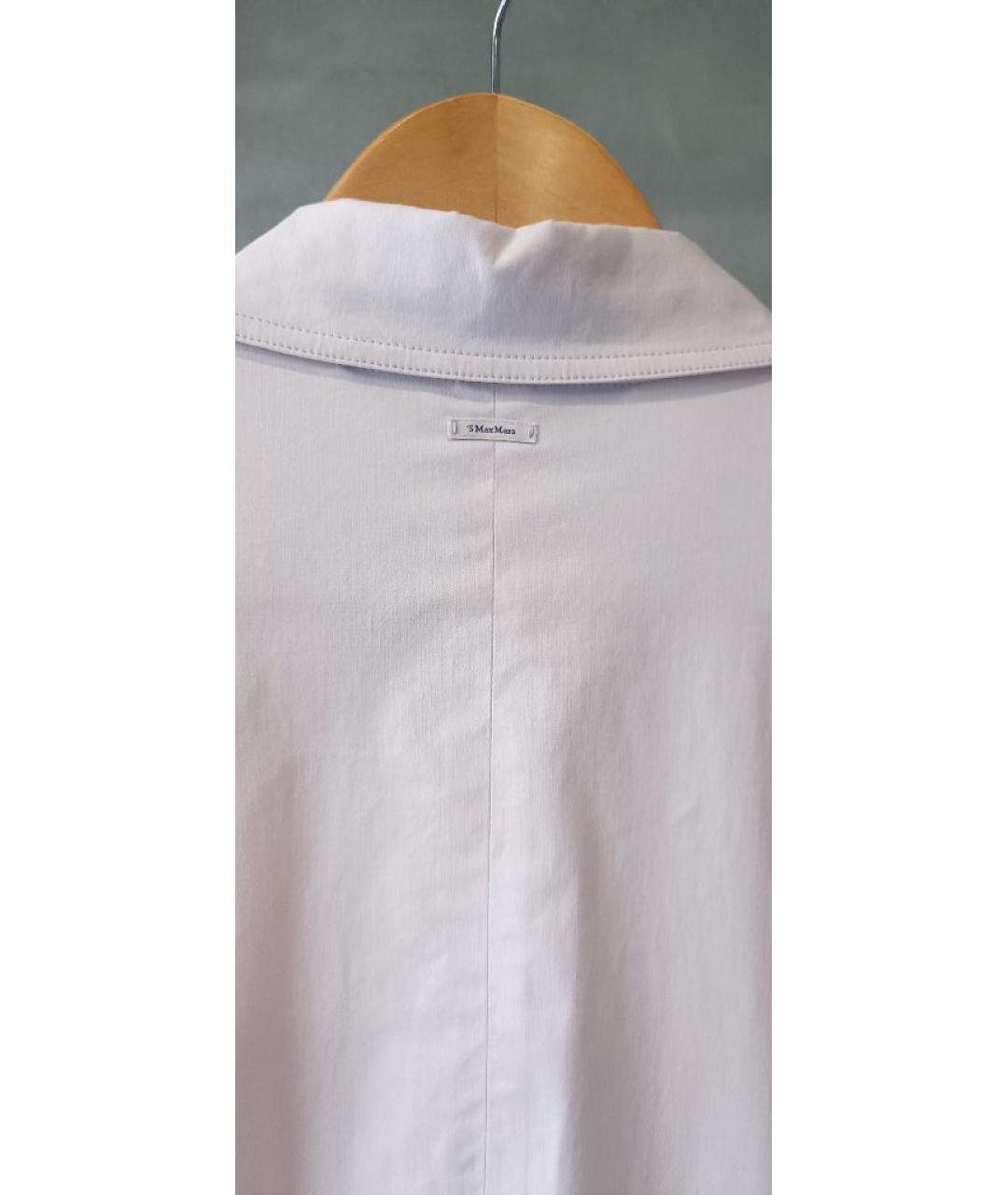'S MAX MARA Белое хлопко-эластановое повседневное платье, фото 4