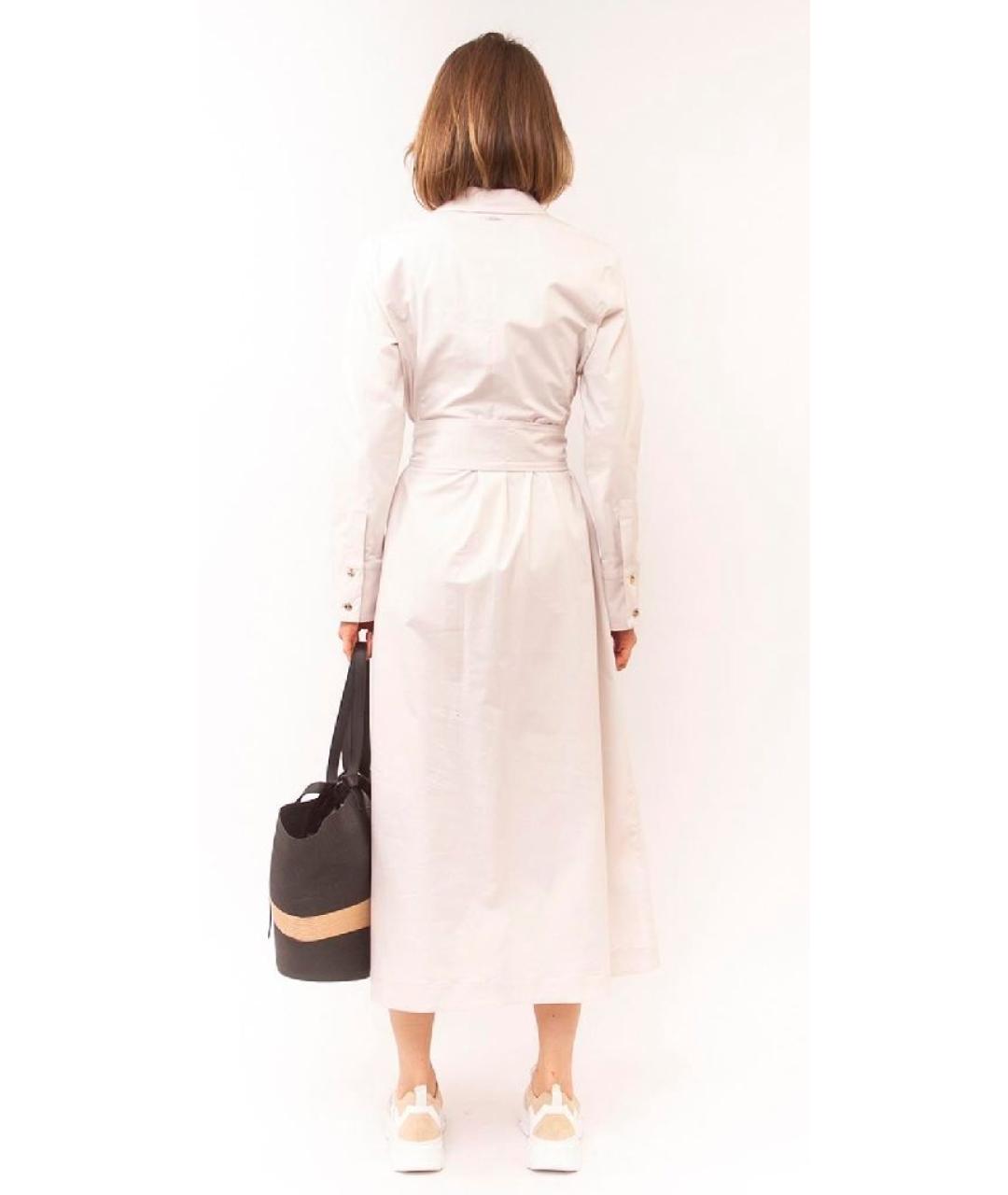 'S MAX MARA Белое хлопко-эластановое повседневное платье, фото 6
