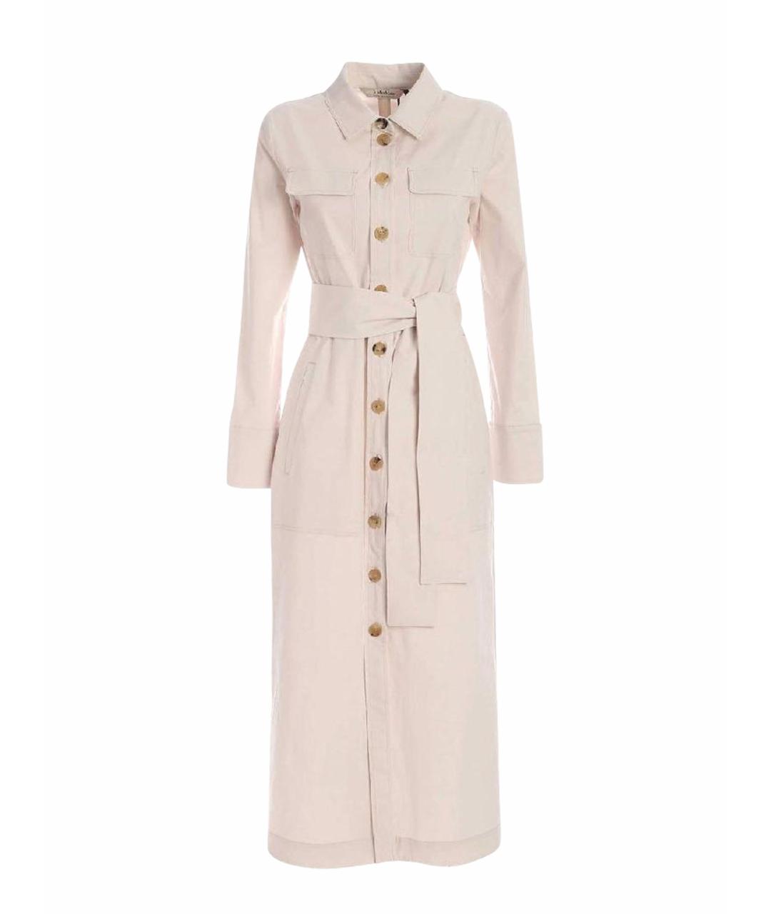 'S MAX MARA Белое хлопко-эластановое повседневное платье, фото 1