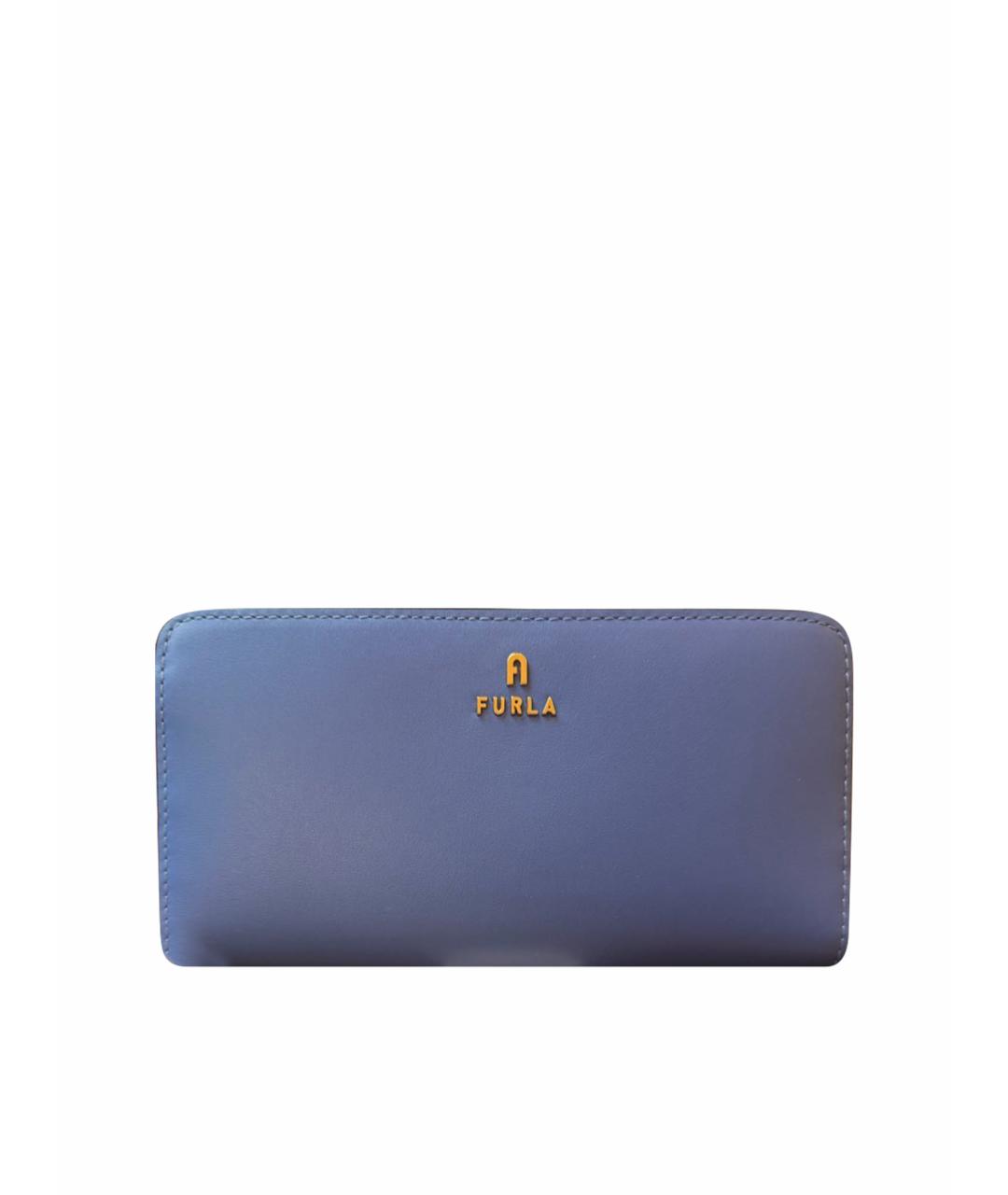 FURLA Голубой кожаный кошелек, фото 1