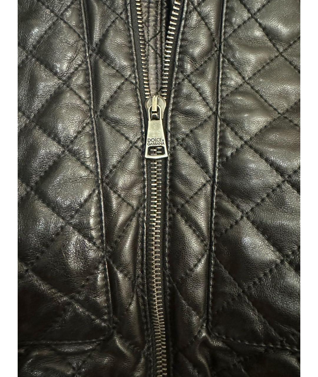 DOLCE&GABBANA Черная кожаная куртка, фото 4