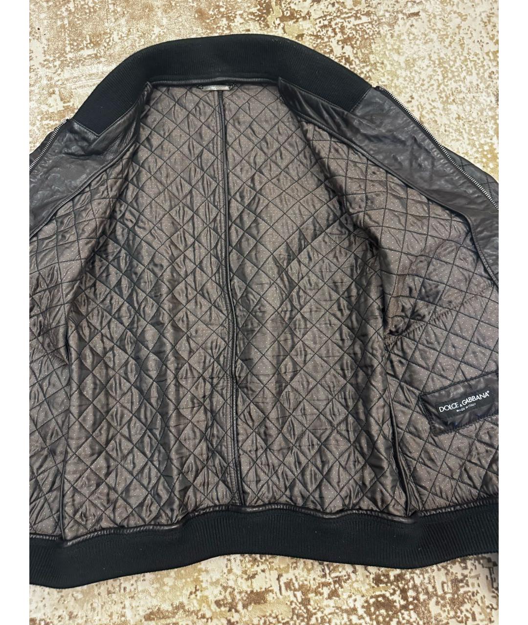 DOLCE&GABBANA Черная кожаная куртка, фото 3