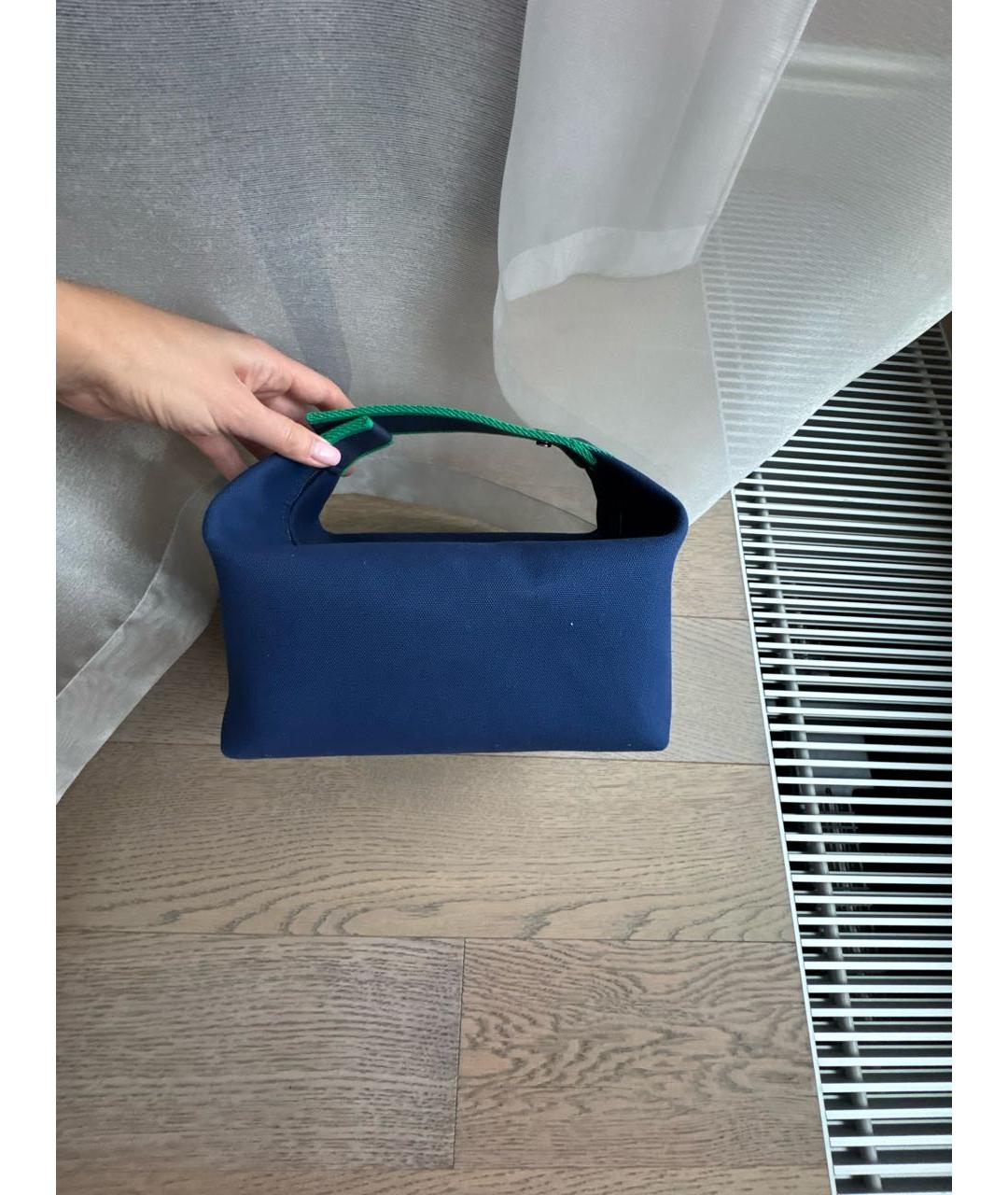 HERMES Темно-синяя косметичка, фото 3