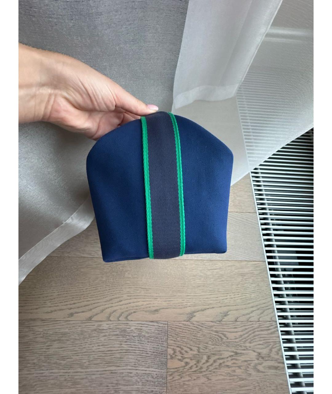 HERMES Темно-синяя косметичка, фото 2