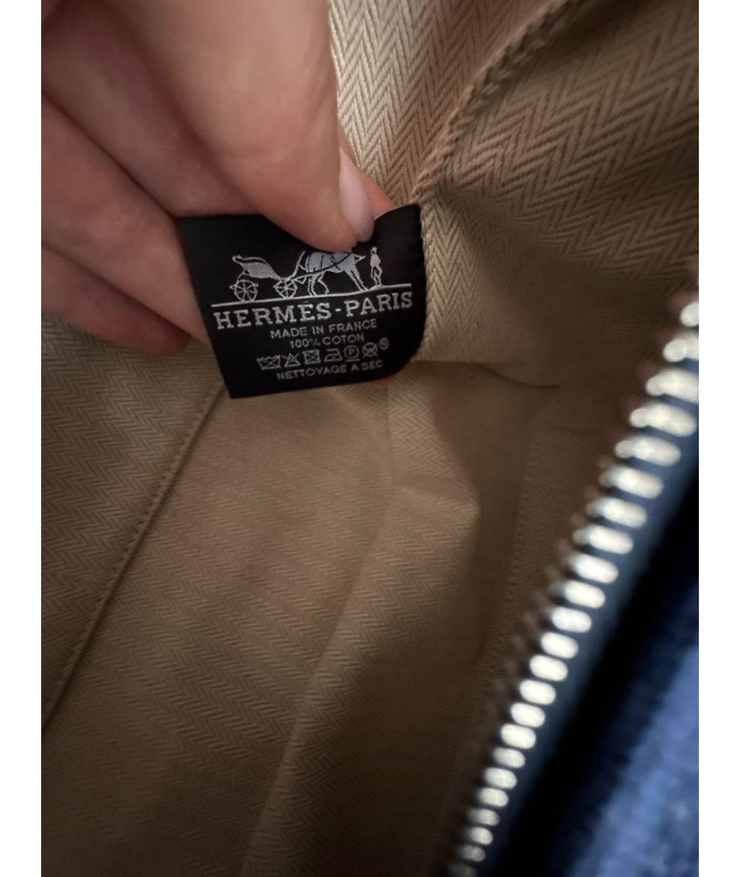 HERMES Темно-синяя косметичка, фото 7