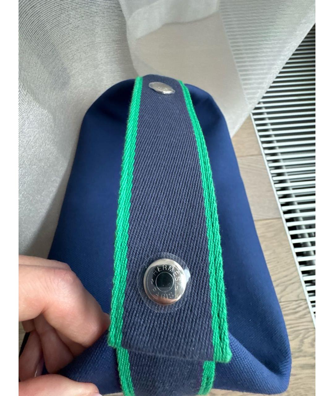 HERMES Темно-синяя косметичка, фото 5