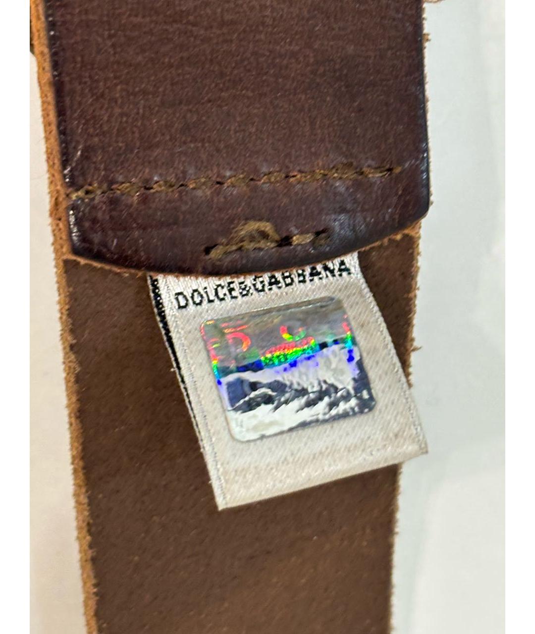 DOLCE&GABBANA Коричневый кожаный ремень, фото 5